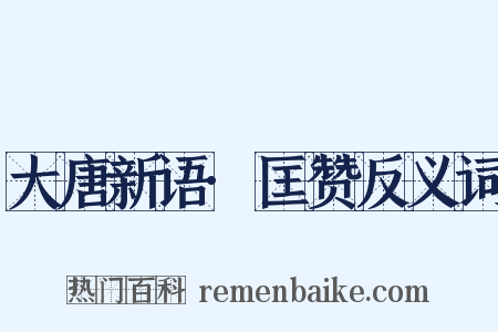大唐新语·匡赞反义词是什么意思的图片